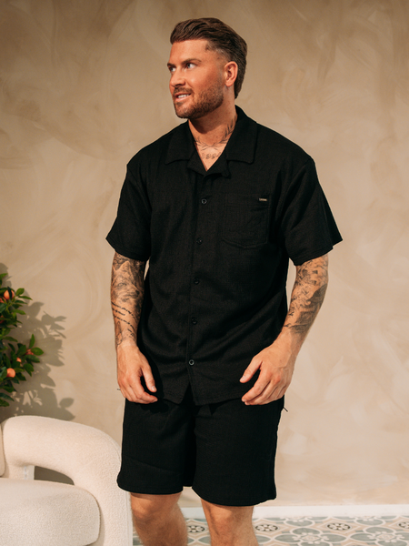 2LEGARE Embroidery Short - Black 2LEGARE 2LEGARE Embroidery Short - Black