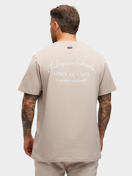 2LEGARE Force Et Unite T-Shirt - Beige