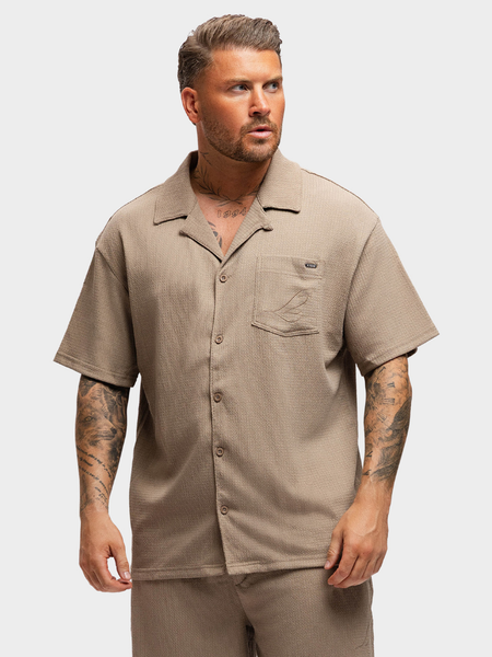2LEGARE Embroidery Shirt - Beige