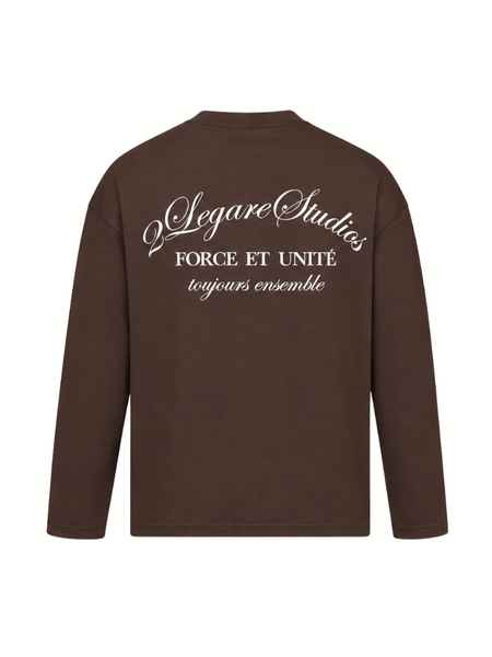 2LEGARE Force et Unite Longsleeve T-Shirt - Dark Brown 2LEGARE 2LEGARE Force et Unite Longsleeve T-Shirt - Dark Brown