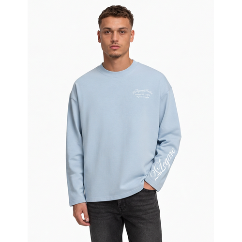 2LEGARE 2LEGARE Force et Unite Longsleeve T-Shirt - Light Blue