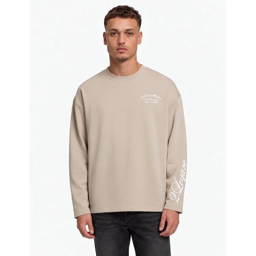 2LEGARE 2LEGARE Force et Unite Longsleeve T-Shirt - Beige