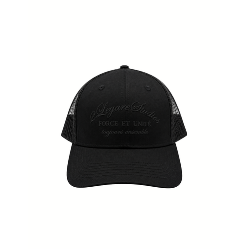 2LEGARE 2LEGARE Force et Unite Trucker Cap - Black/Black 2LEGARE 2LEGARE Force et Unite Trucker Cap - Black/Black