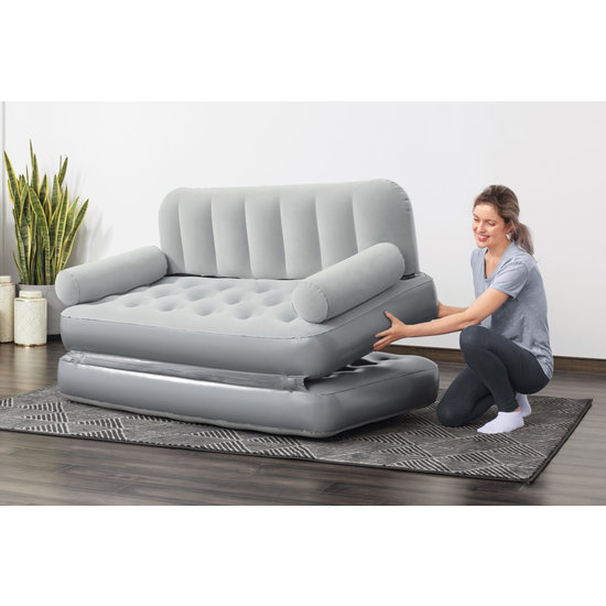 Bestway lounge bank grijs double 3-in-1 met pomp