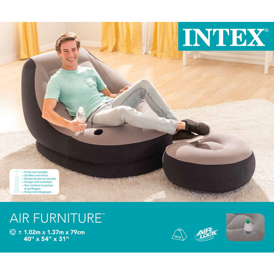 Intex Ultra Lounge relax stoel + poef