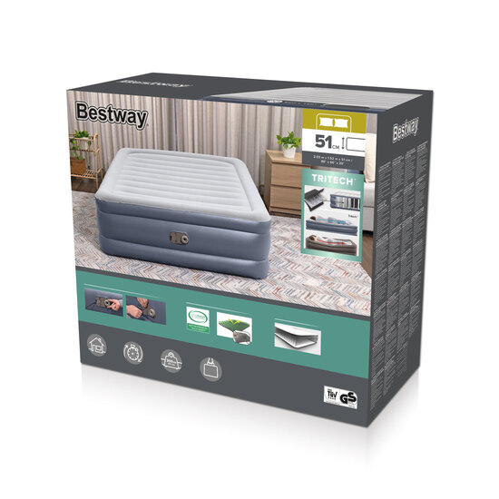 Bestway Tritech 51 cm queen luchtmatras - 2 persoons