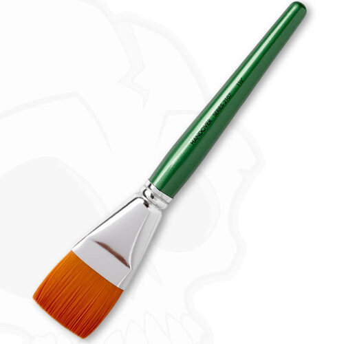 A. S. Handover Handover series 2107 - Synthetic Flat One Stroke Brush "Green Handle" size: 1 1/2" (38 mm)