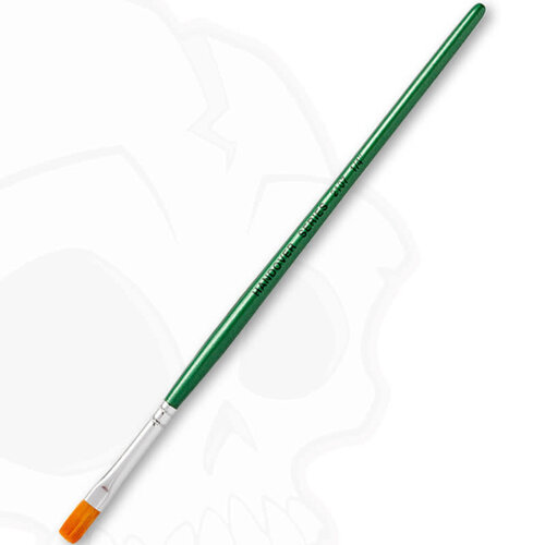 A. S. Handover Handover series 2107 - Synthetic Flat One Stroke Brush "Green Handle" size: 1/4" (6.4mm)