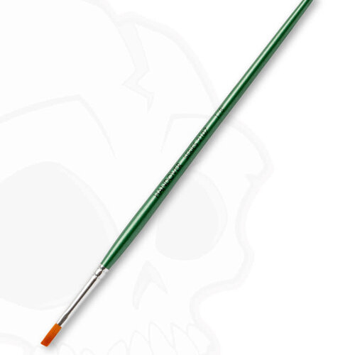 A. S. Handover Handover series 2107 - Synthetic Flat One Stroke Brush "Green Handle" size: 1/8" (3 mm)