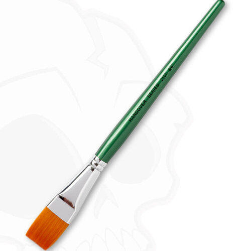 A. S. Handover Handover series 2107 - Synthetic Flat One Stroke Brush "Green Handle" size: 3/4" (19 mm)
