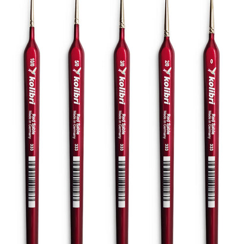 Kolibri Kolibri series 333 - Red Sable Detail Brushes Set