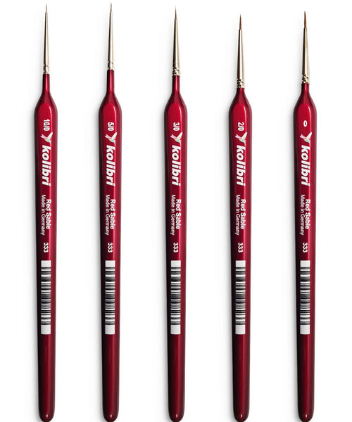 Kolibri Kolibri series 333 - Red Sable Detail Brushes Set