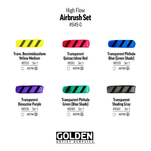 Golden High Flow Acrylics GOLDEN High Flow Airbrush Set