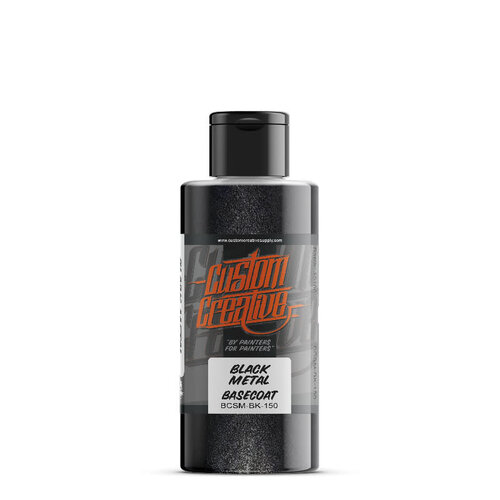 Custom Creative Custom Creative Solvent-Based Base Metallic Airbrush Colors - Metallic Black Metal 150 ml