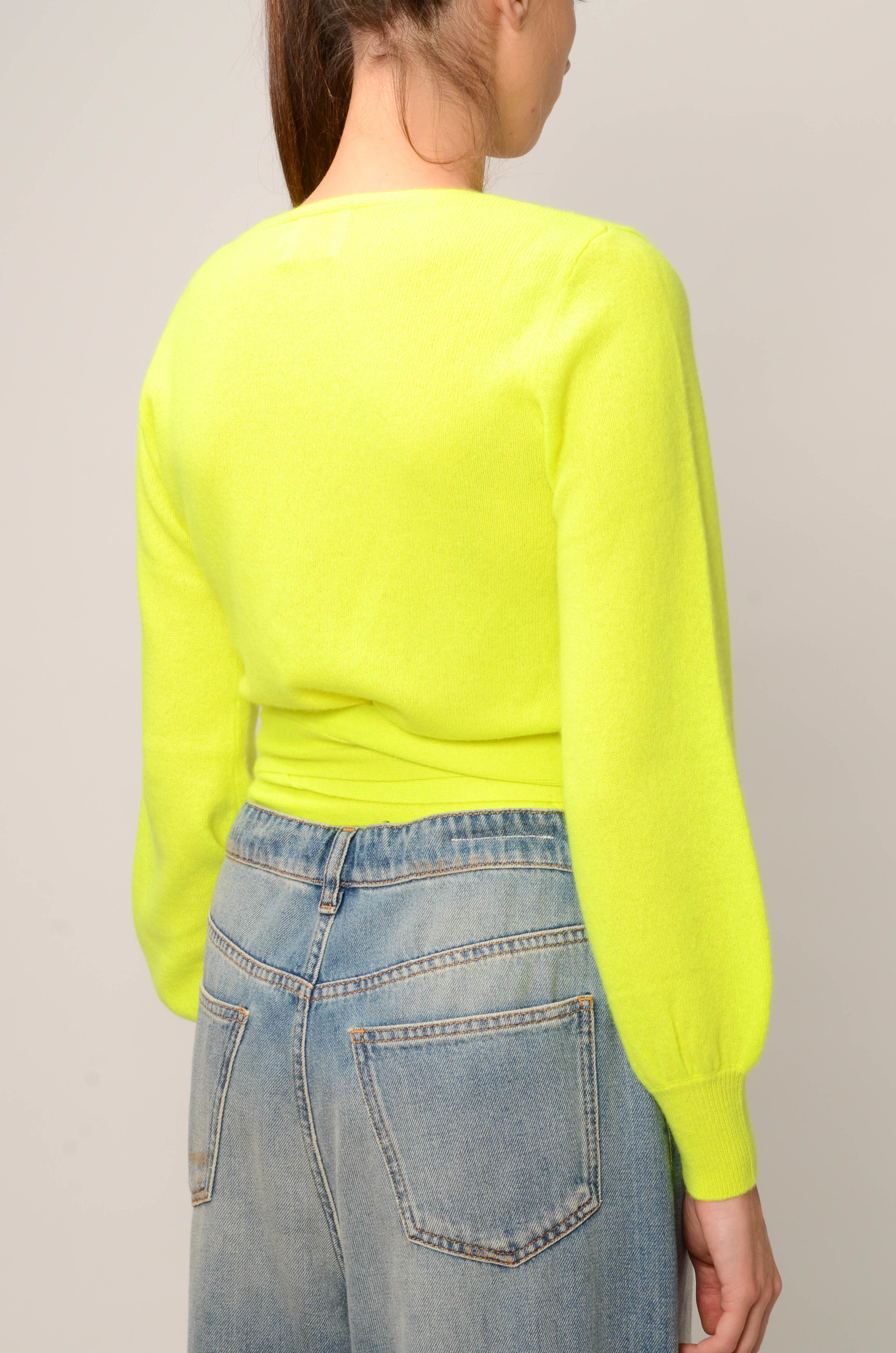 CASHMERE BALLET WRAP IN NEON YELLOW-4
