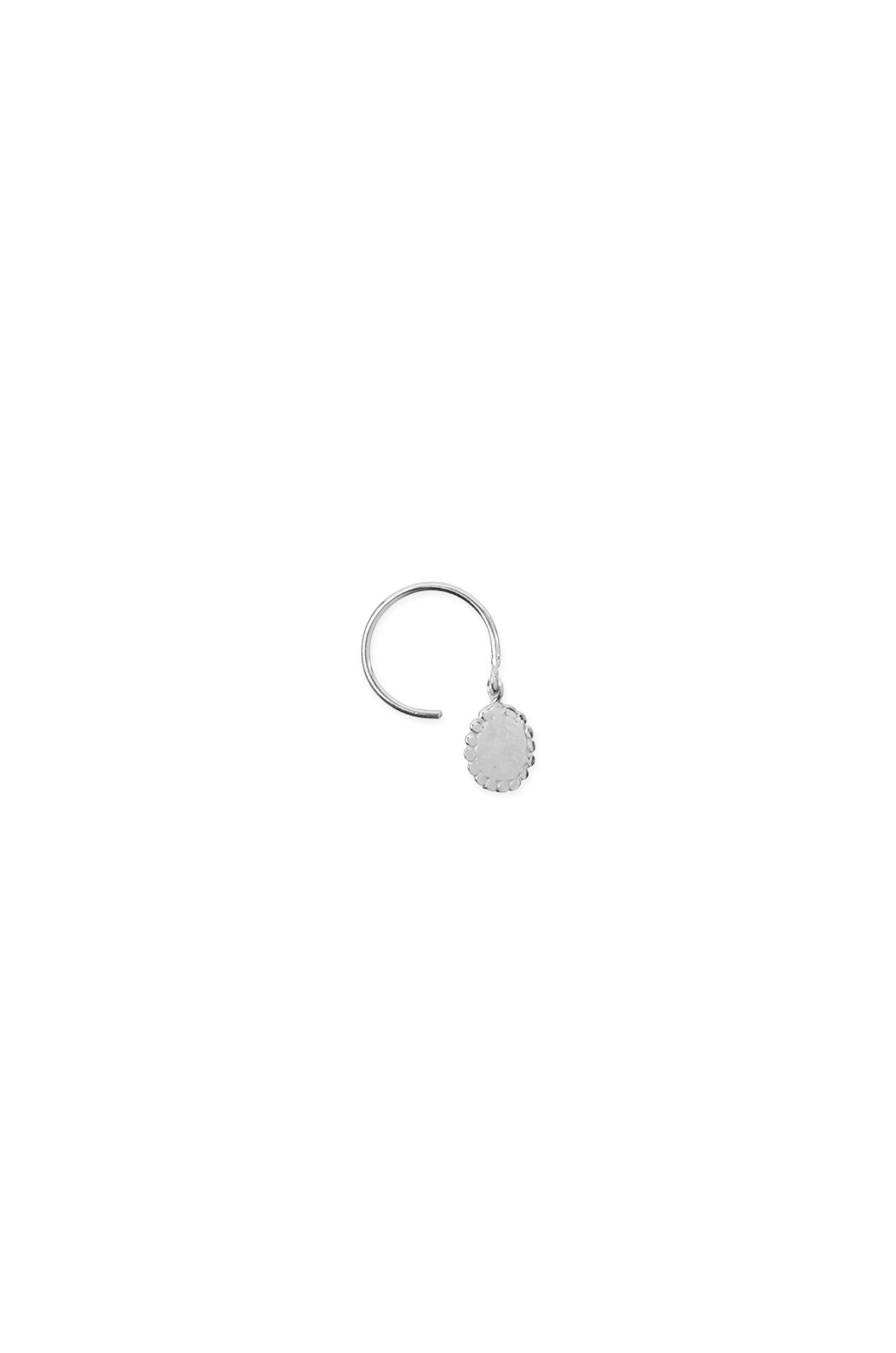 DOTTED ROUND CHARM RING SILVER-1