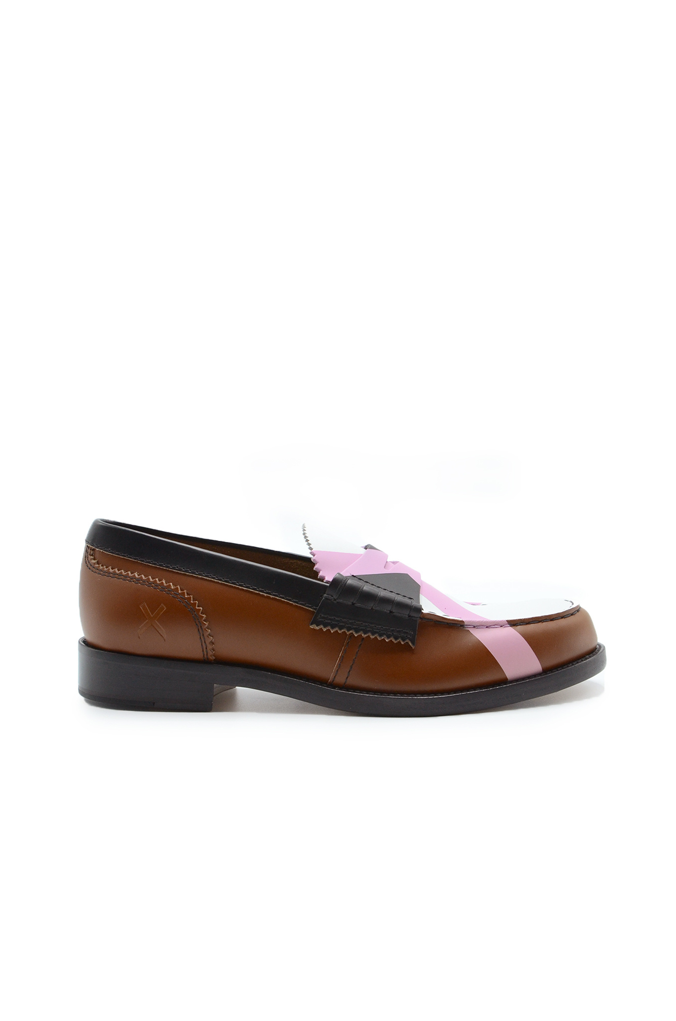 PENNY LOAFER IN TAN X PINK-1