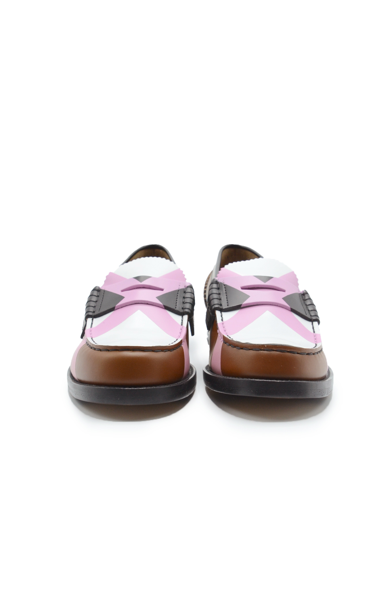 PENNY LOAFER IN TAN X PINK-4