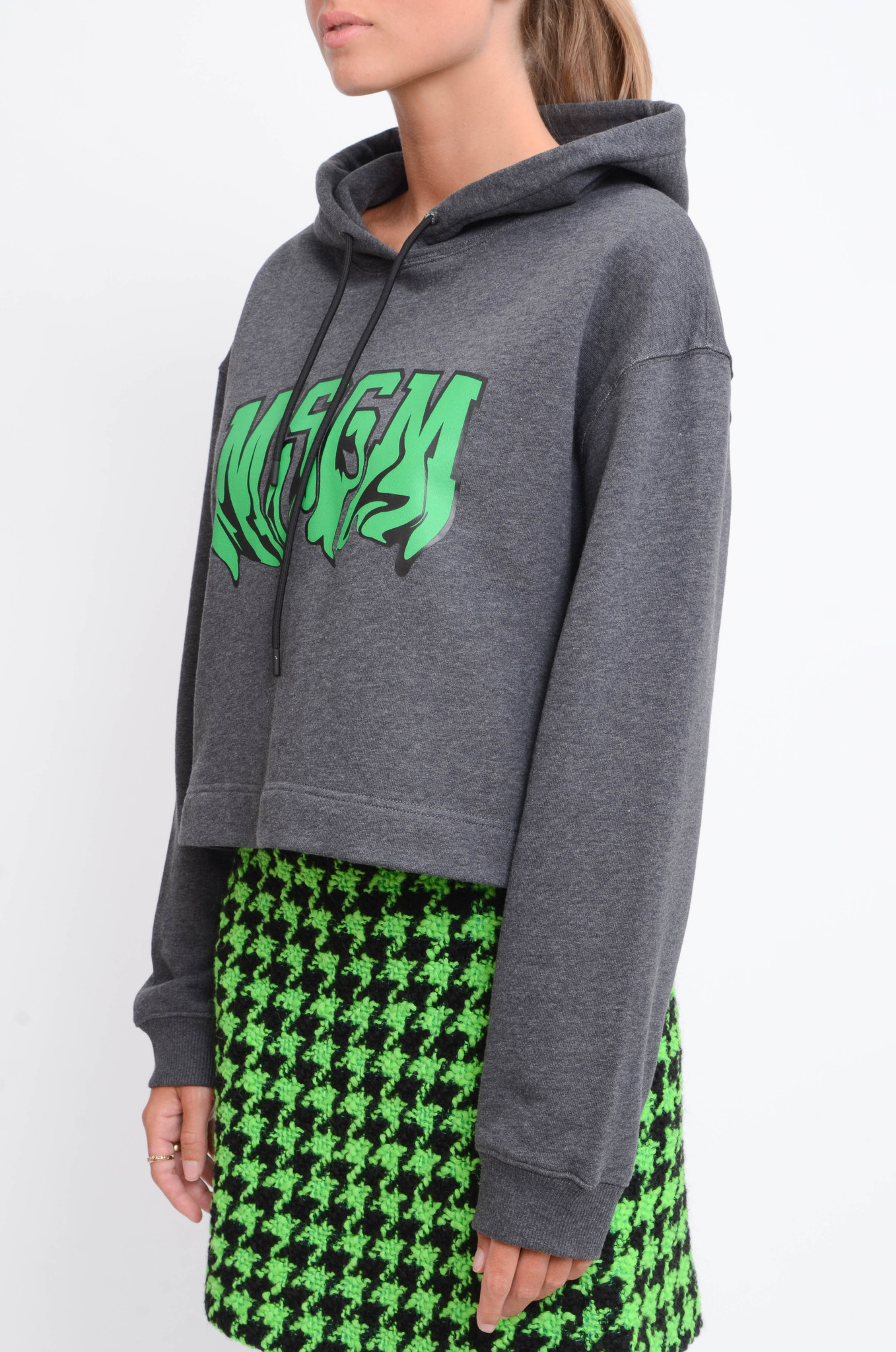 CROPPED TAG-STYLE LOGO HOODIE-4