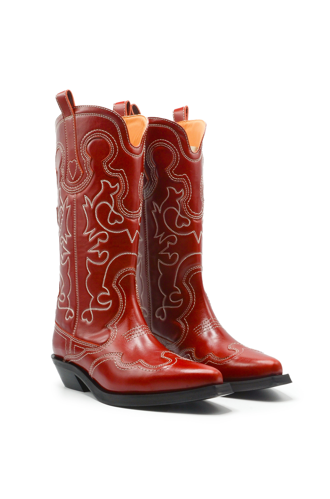 Embroidered Western Boots in Barbados Cherry-5