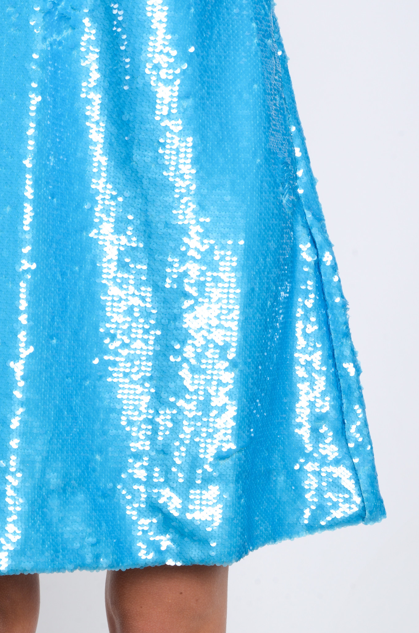 Sequin Slip Dress in Blue Curacao-6