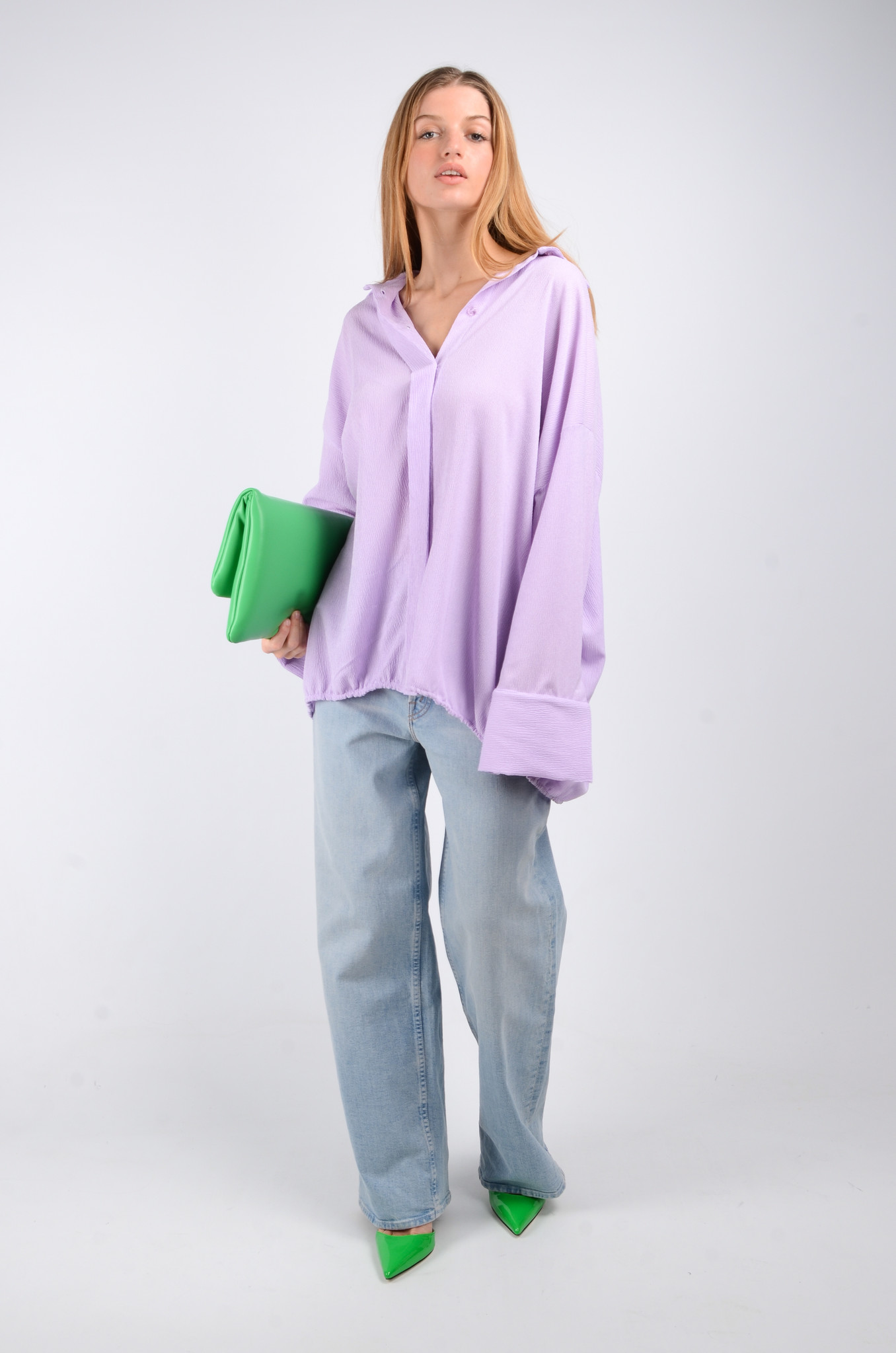 Crepe Shirt in Lilac-2