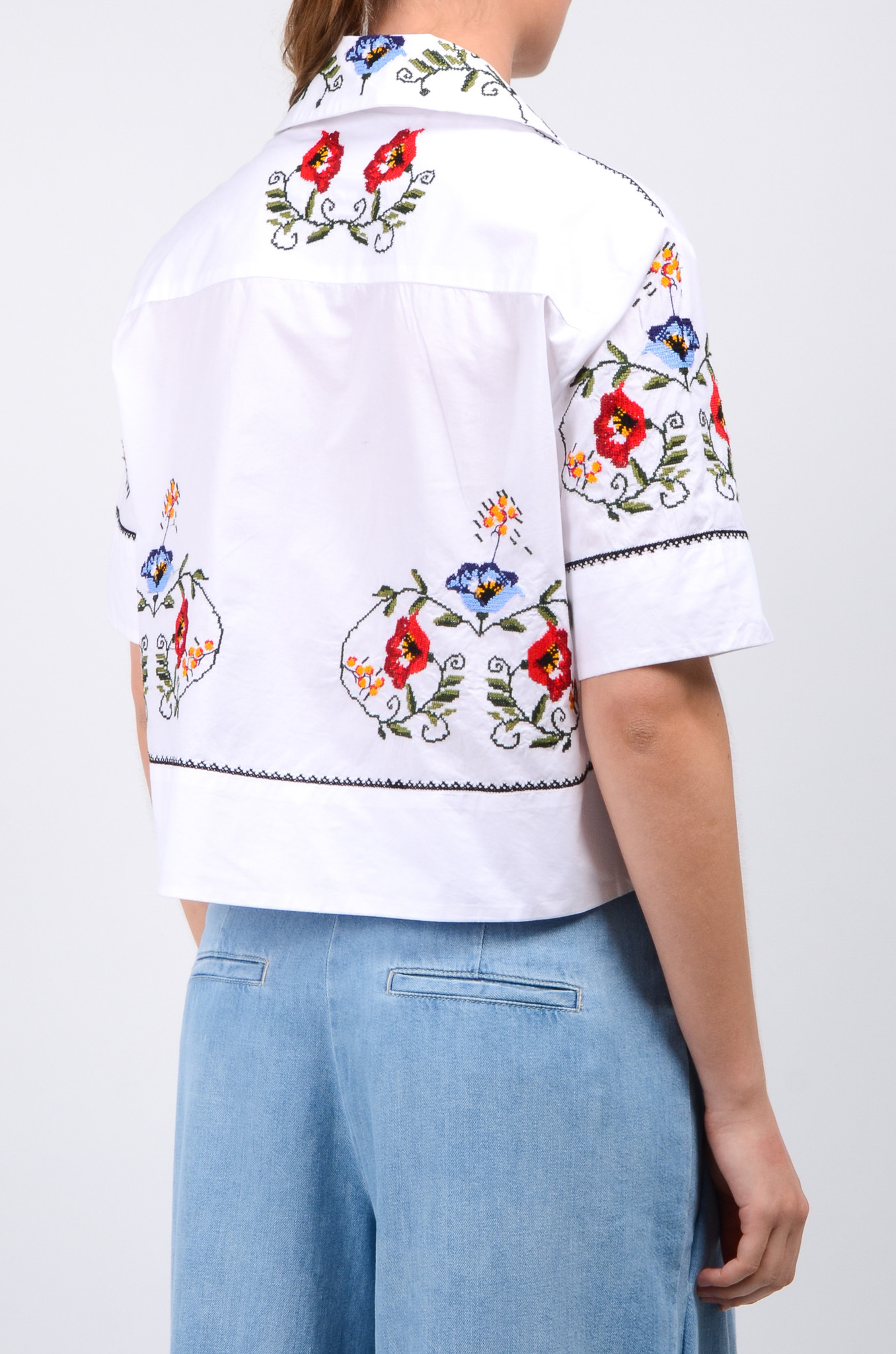 Cross-stitch Flower Shirt-5