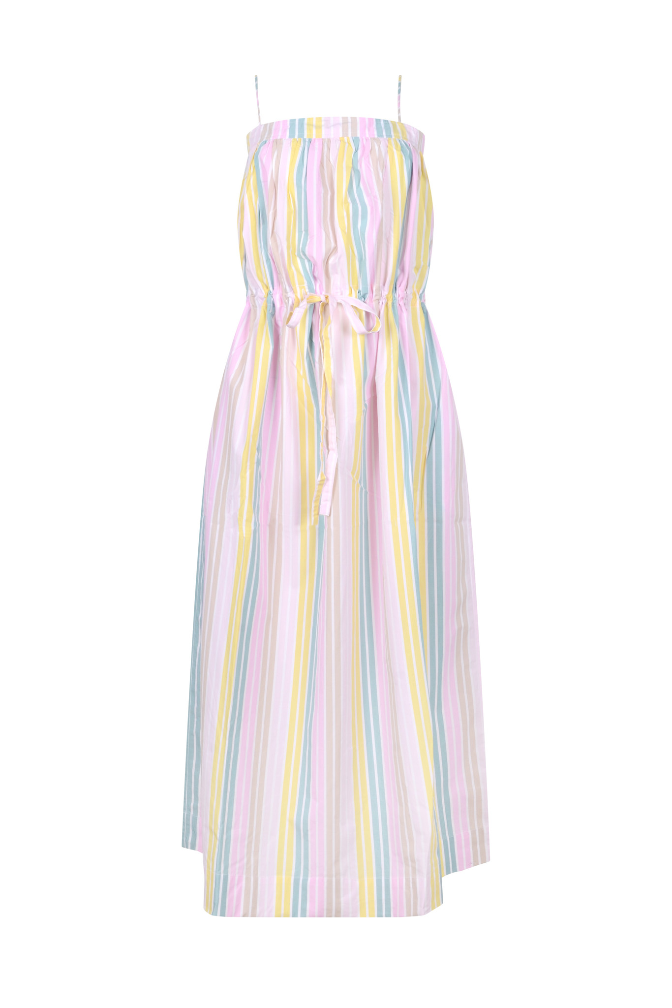 Striped Gathered Slip Dress-1