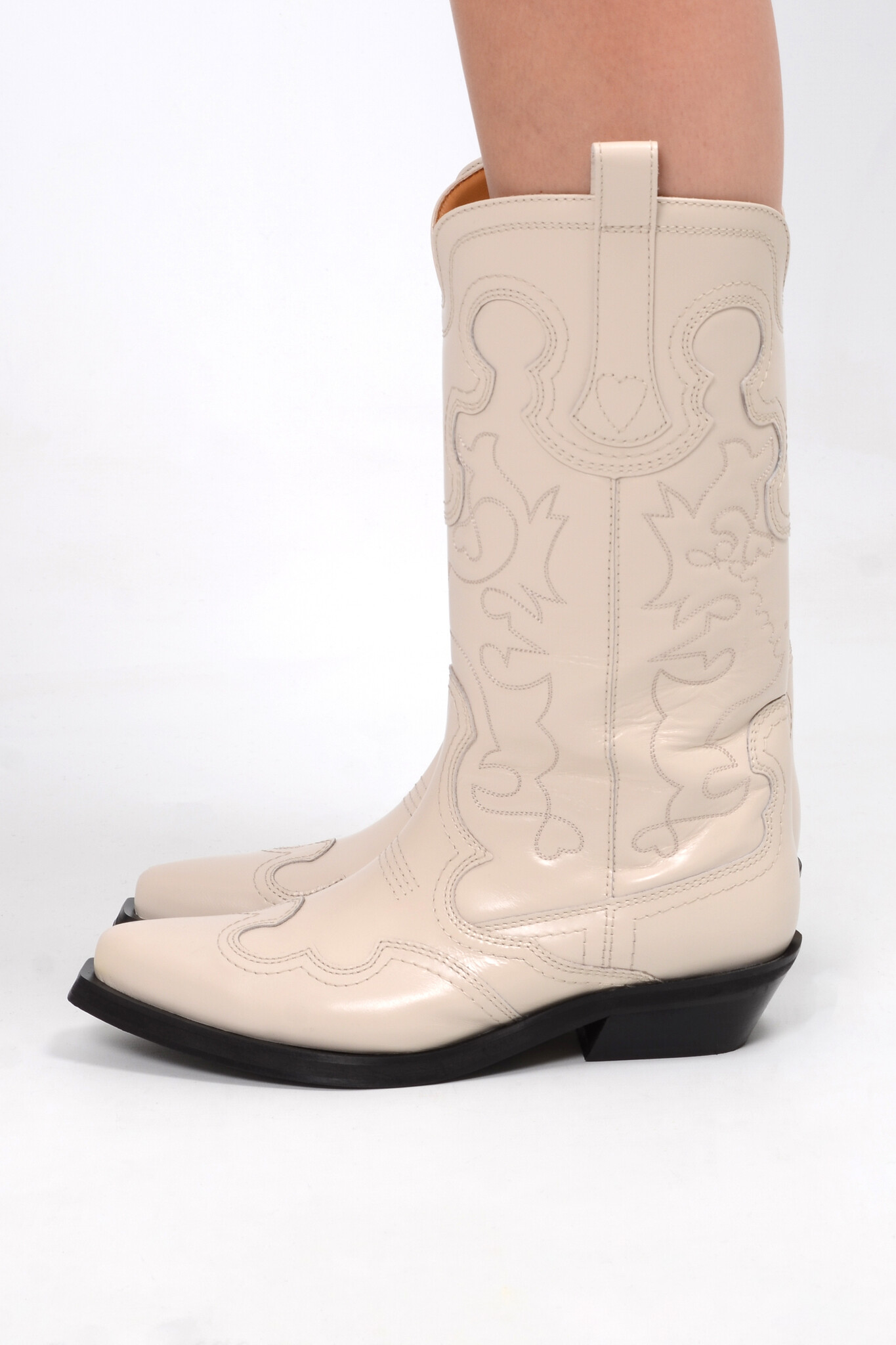 Mid-shaft Embroidered Western Boots-3