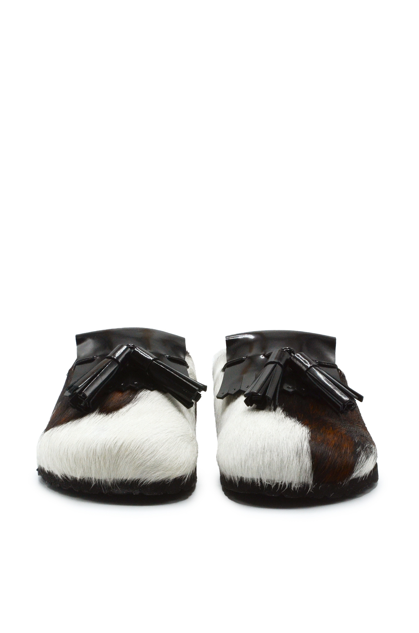 Leather Cow Print Clogs-8