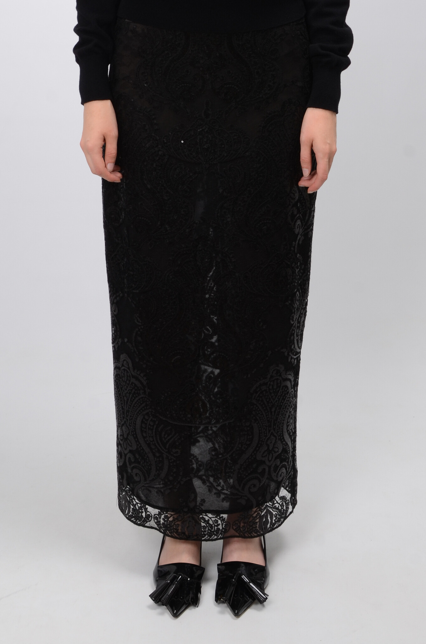 Sequin-Lace Maxi Skirt-3