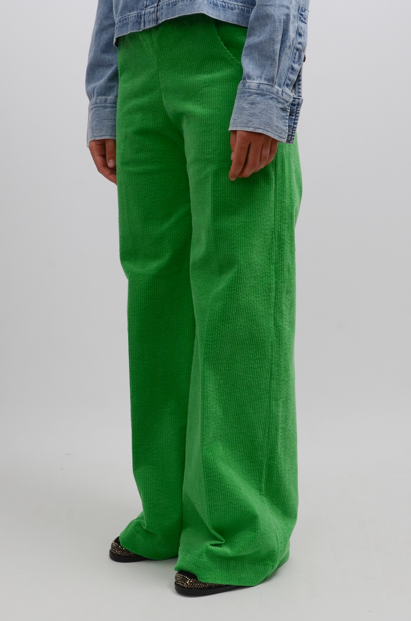 Buy Women's Parrot Green Straight Fit Trousers Online at Bewakoof