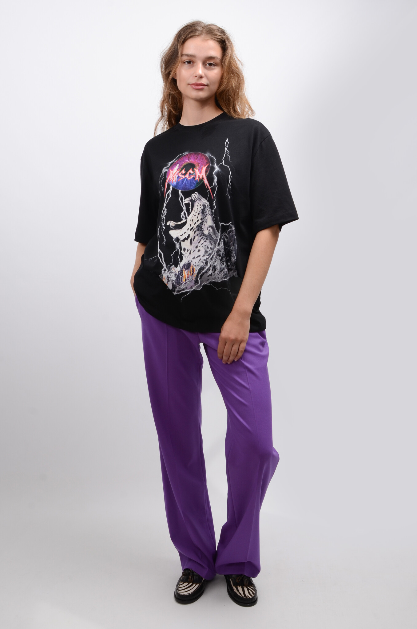 Double-Layer Trousers in Purple-8