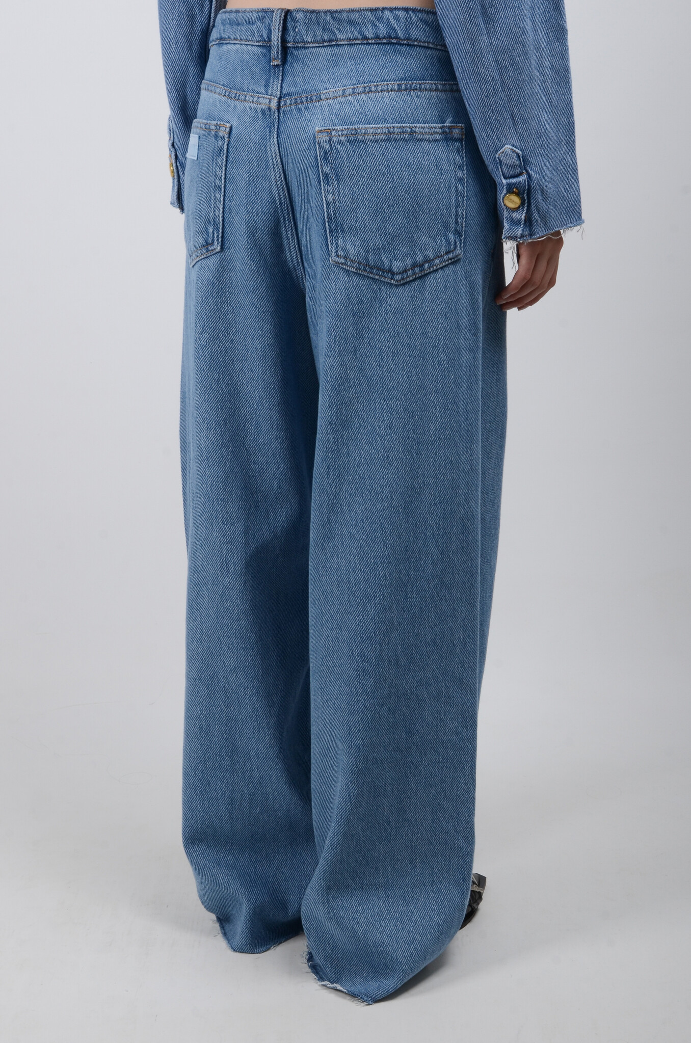 Heavy Denim Wide Drawstring Jeans-6