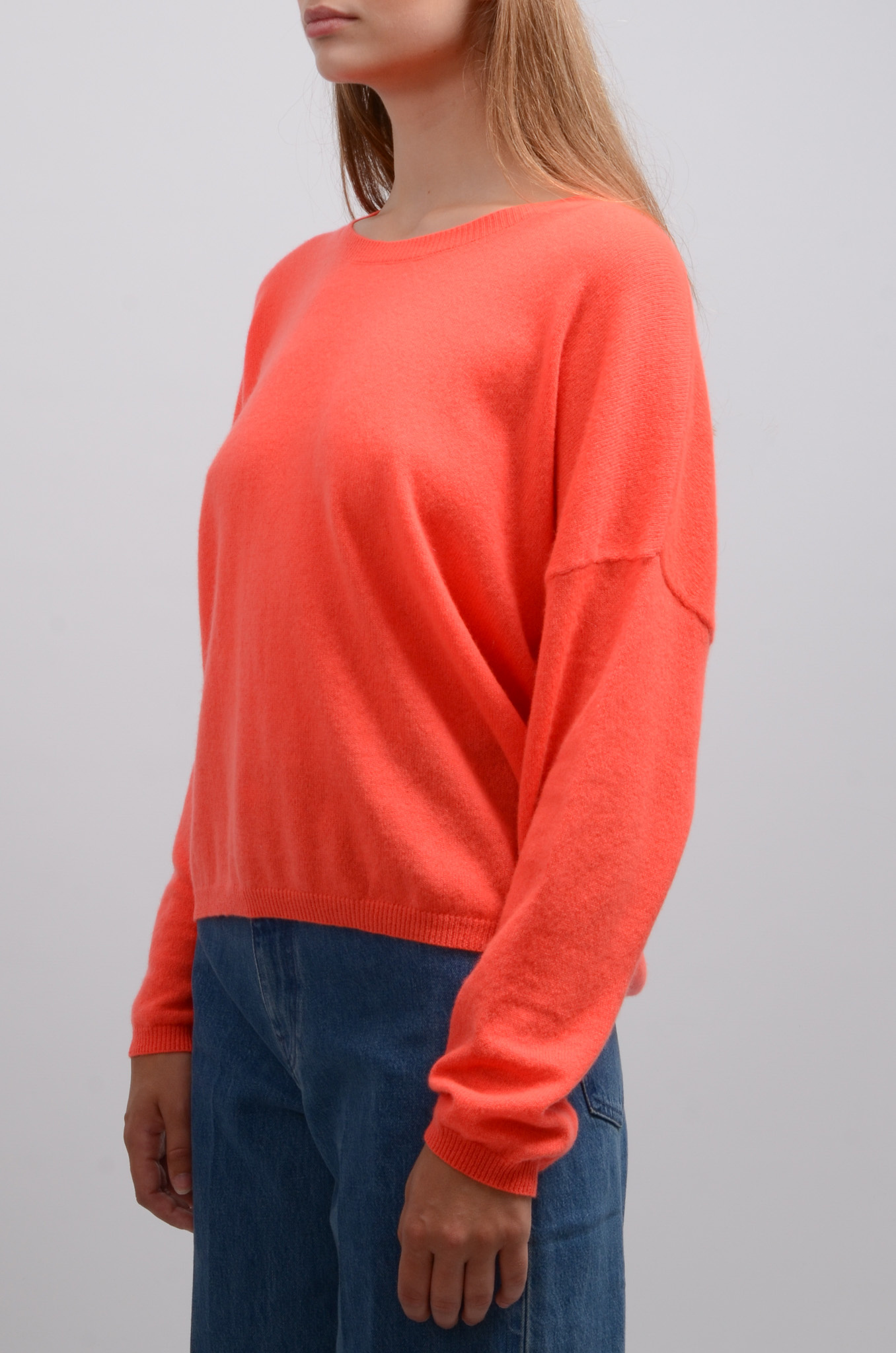 Carlie Cashmere Knit in Corail Fluo-4