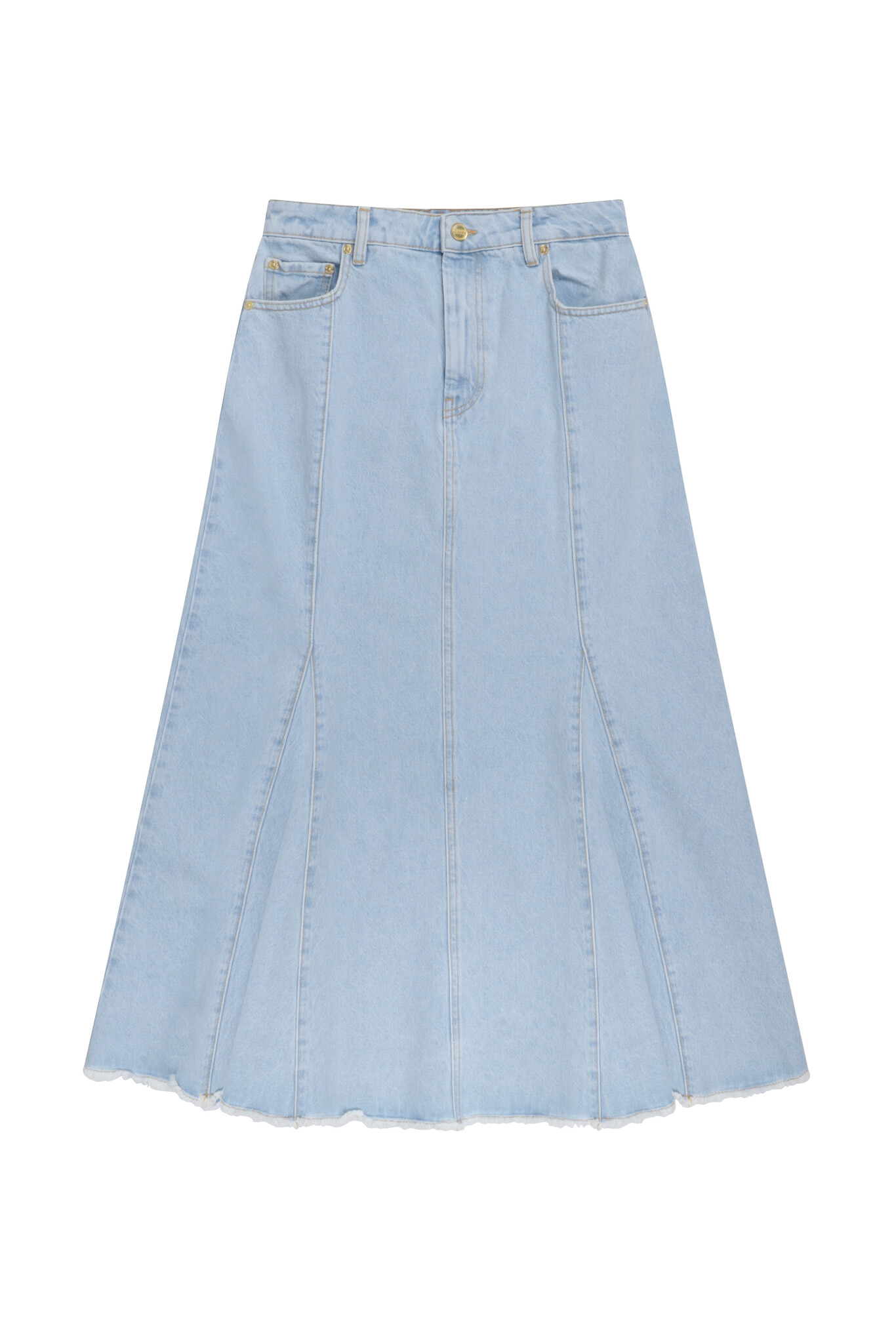 Shop Ganni Tint Denim Peplum Skirt Online | Camargue Fashion Australia
