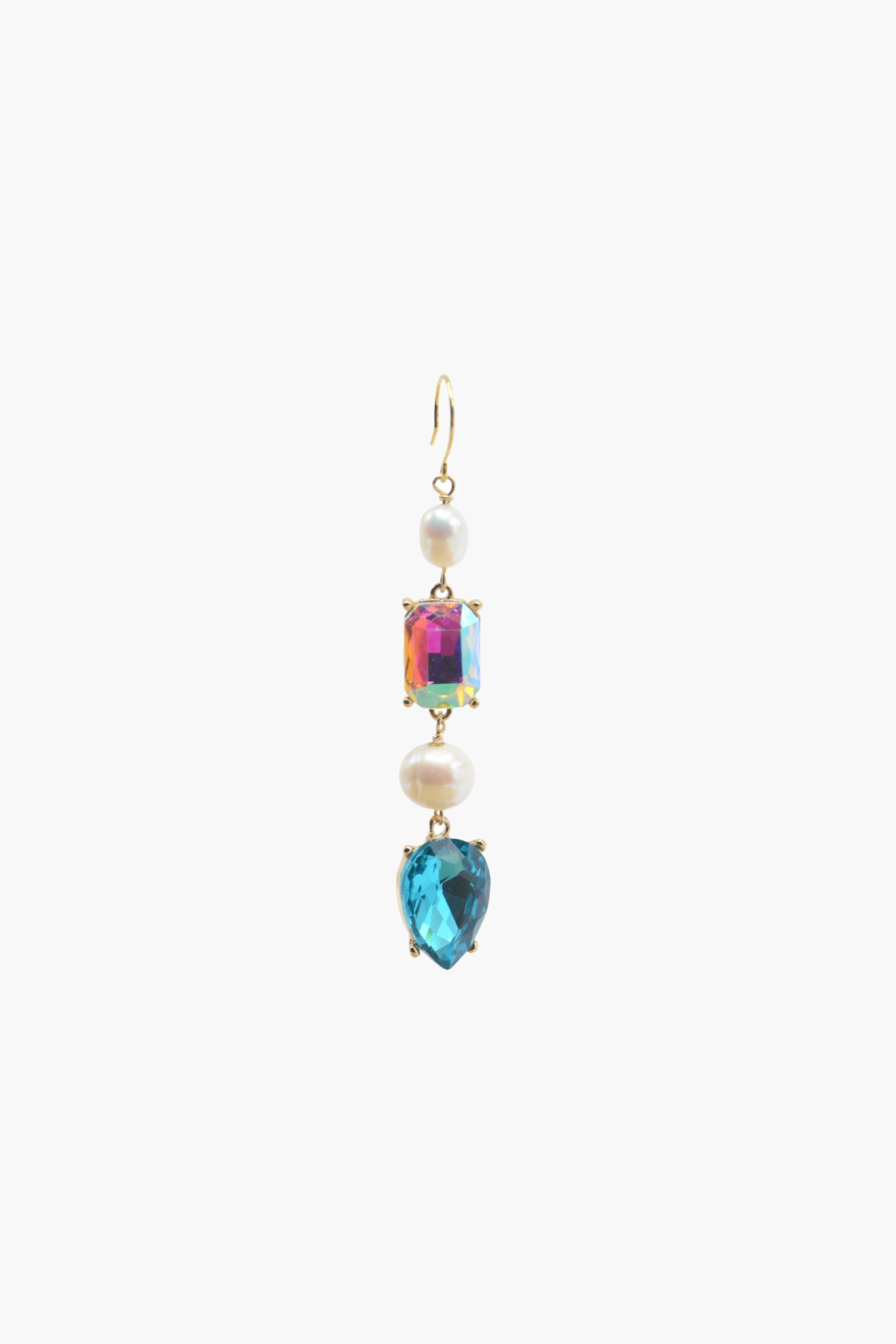 Faceted Glassbead Drop Earring-1