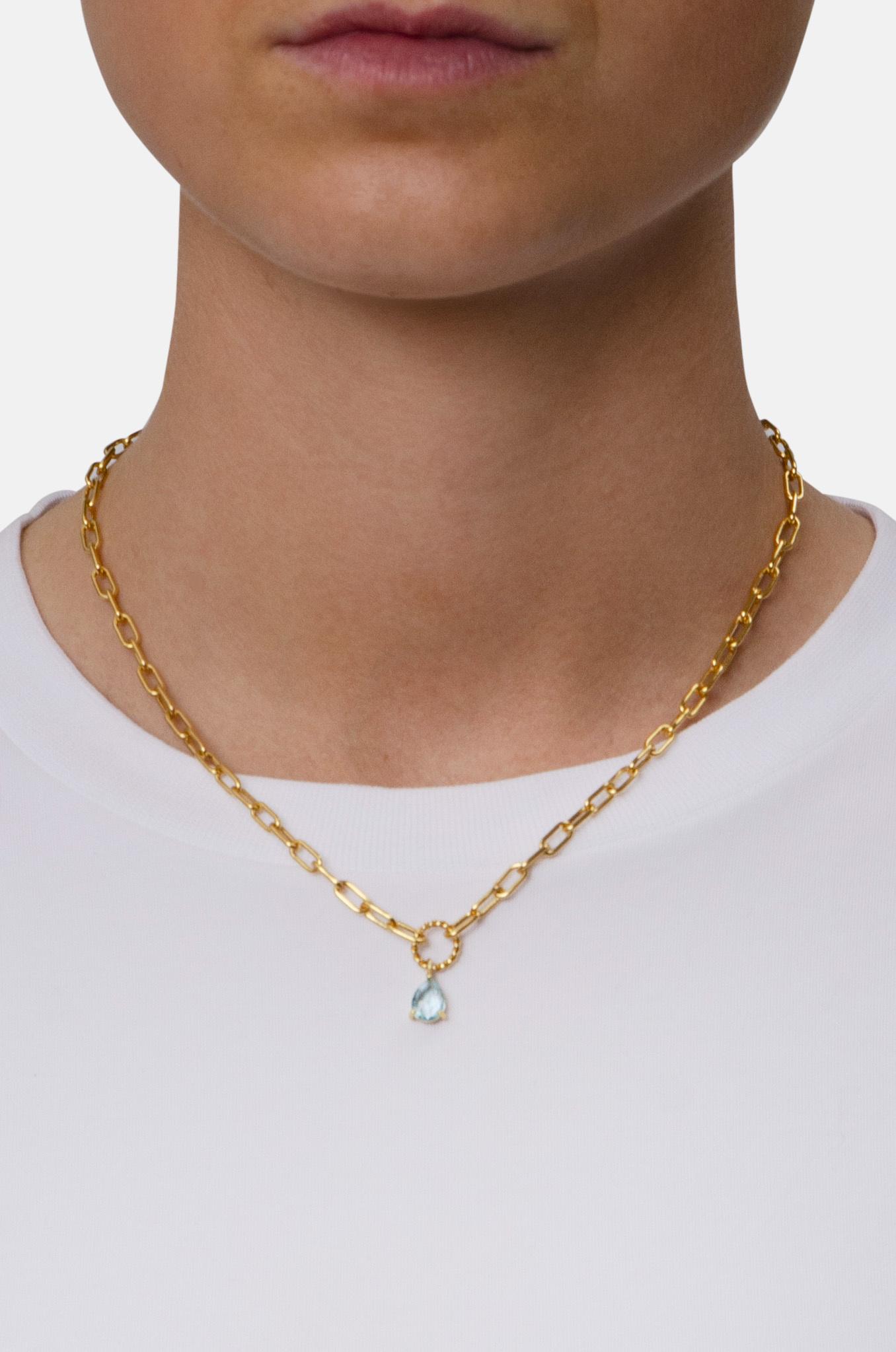 Acquamarine Drop Necklace-2