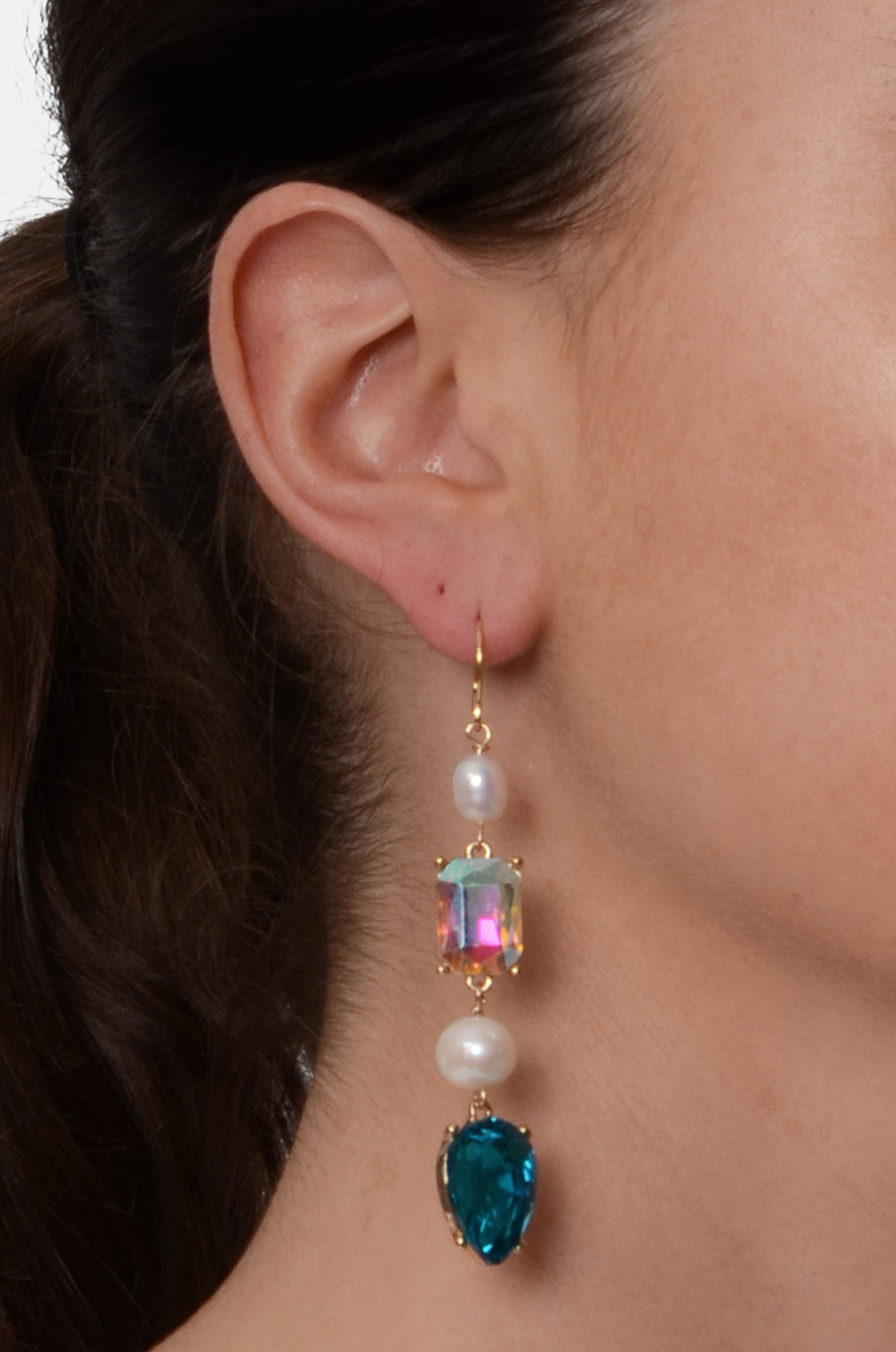 Faceted Glassbead Drop Earring-2