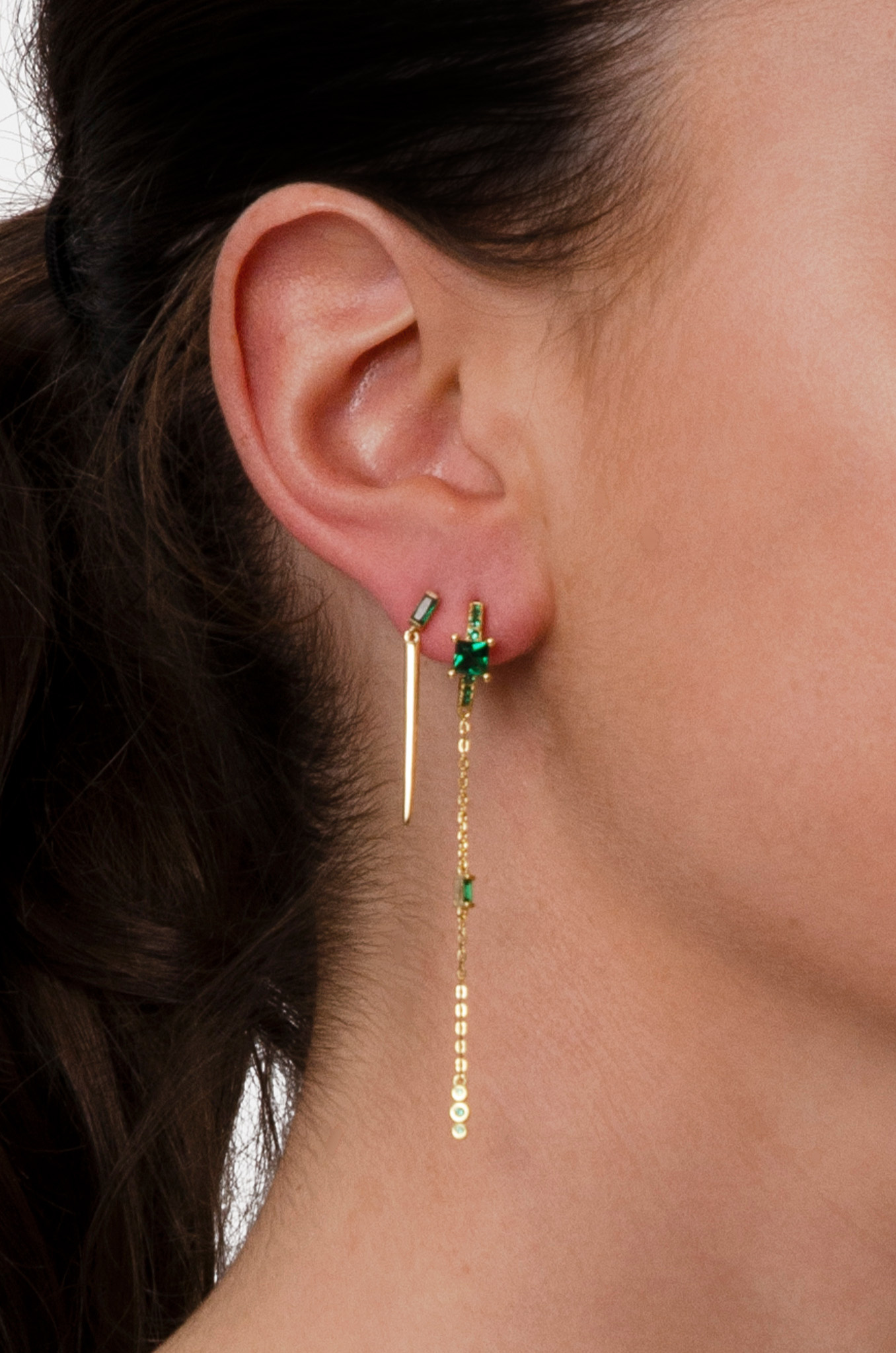 Green Stud Earring-3