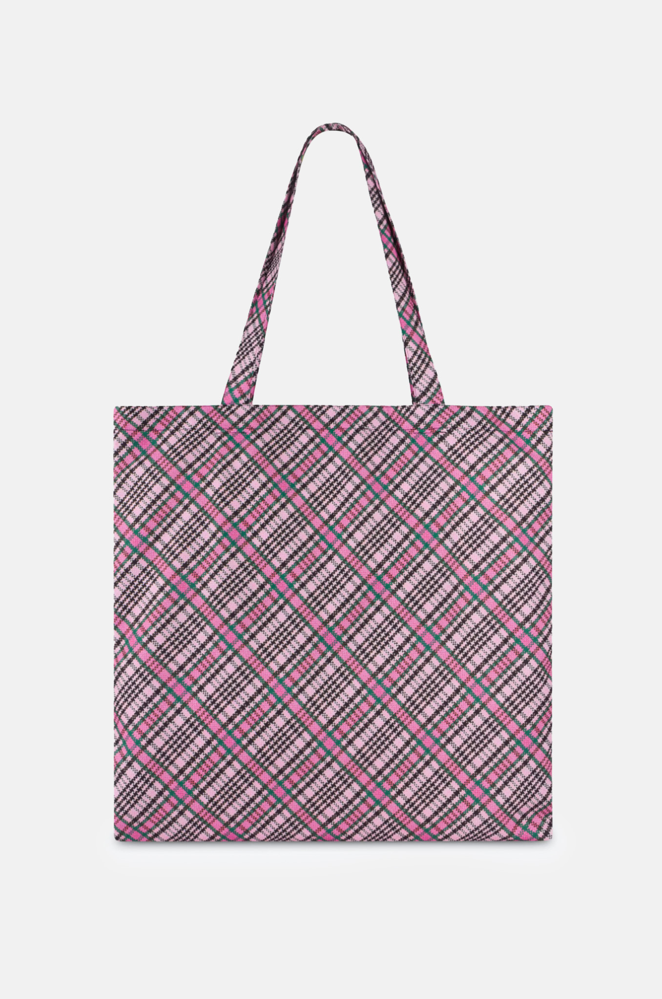 Tote & Clutch Set with Check Print-3