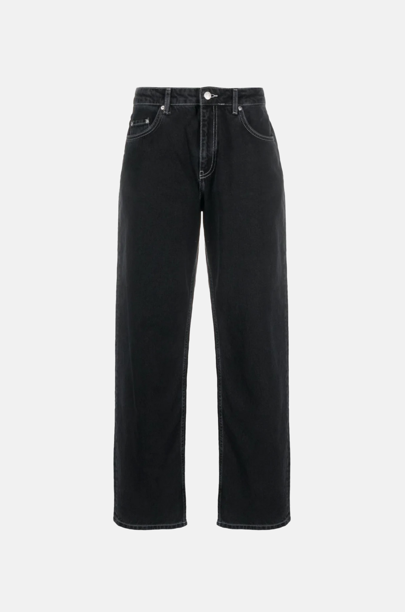 Contrast-stitching Straight-leg Jeans-7