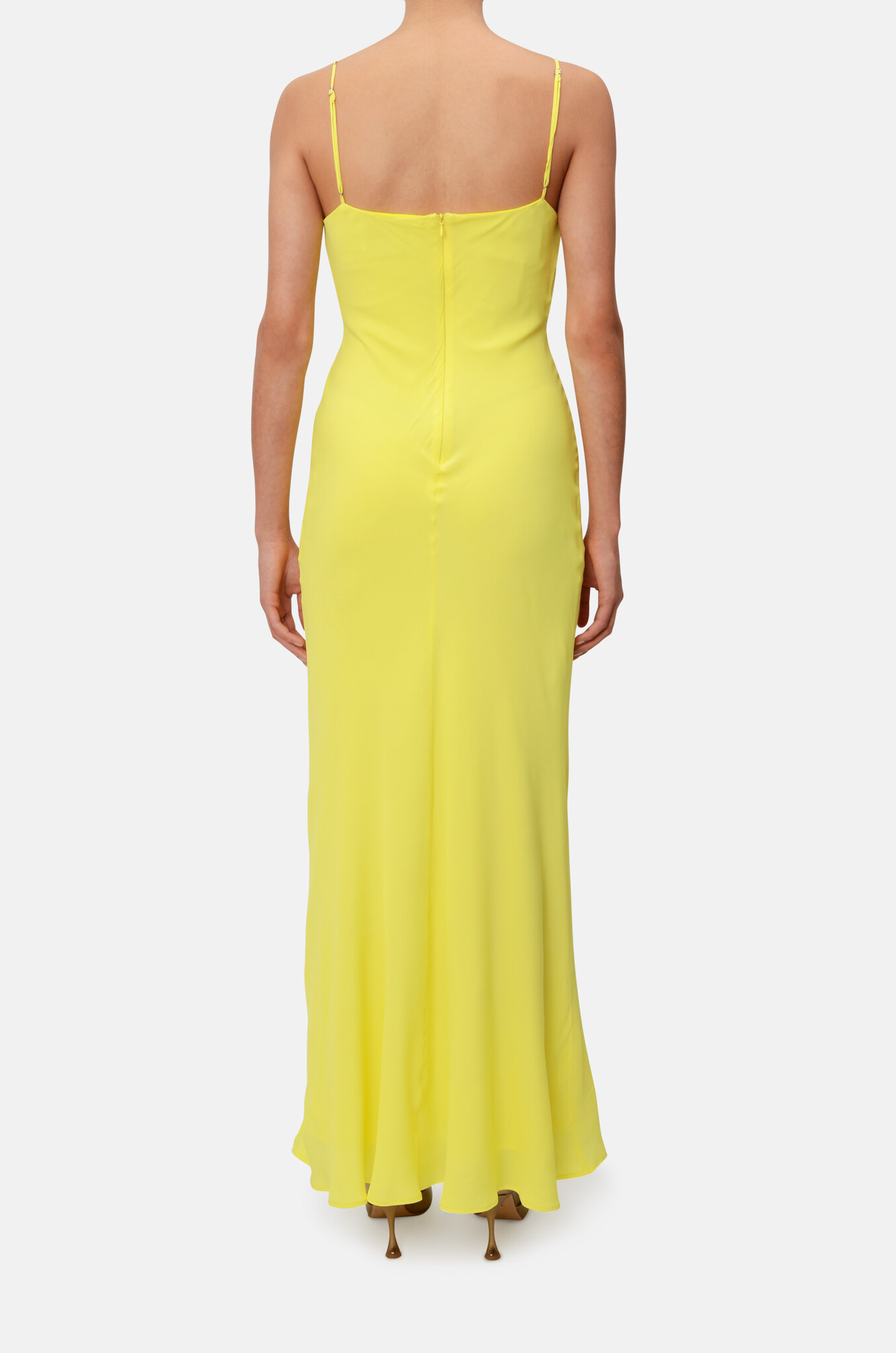 Twisted Front Slipdress in Bright Yellow-4
