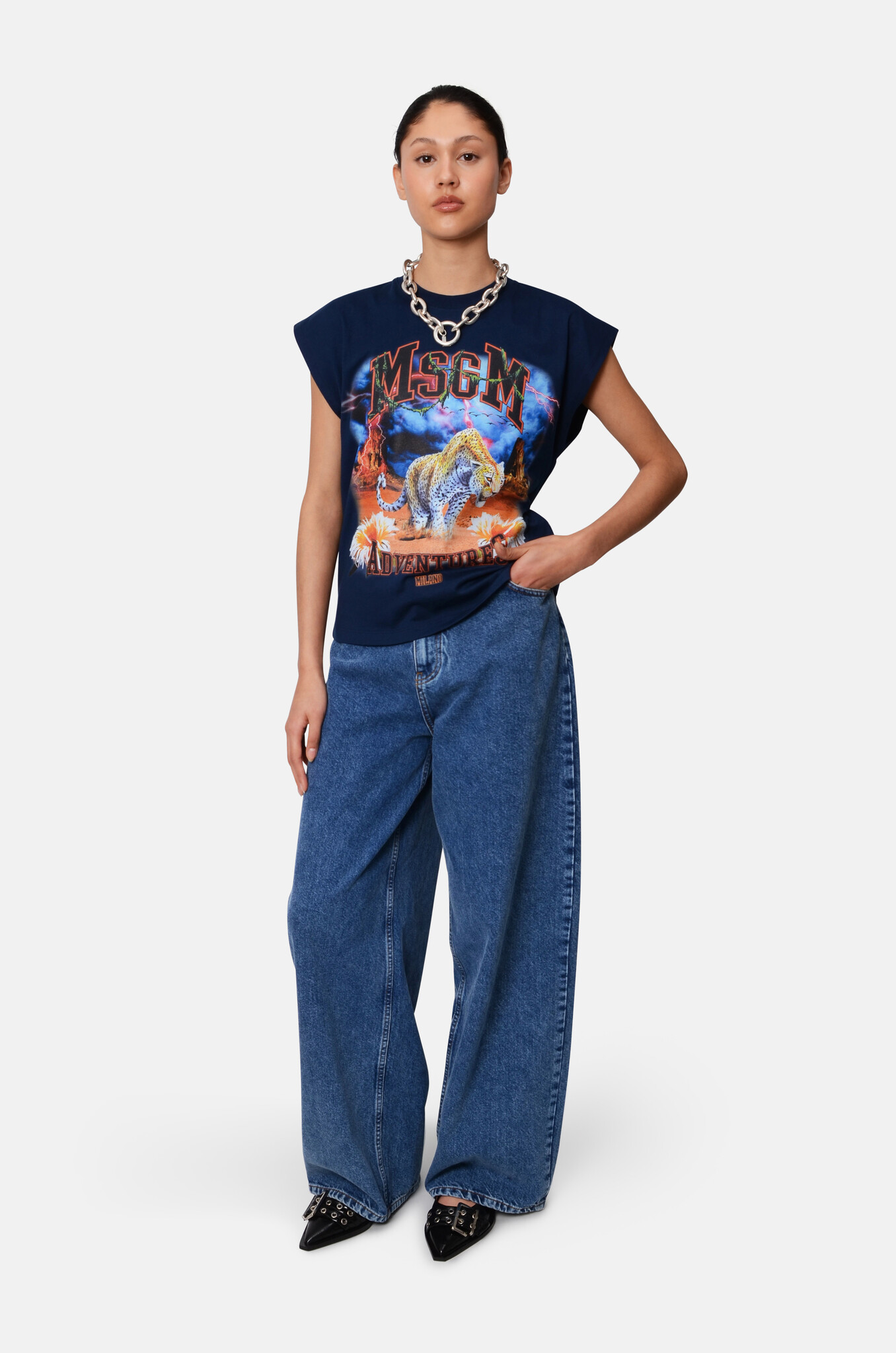 Oversized Denim Trousers-5