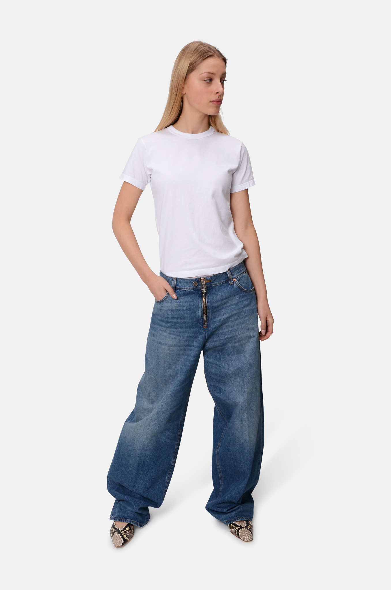 Bethany Zip Jeans in Piano Blue-2