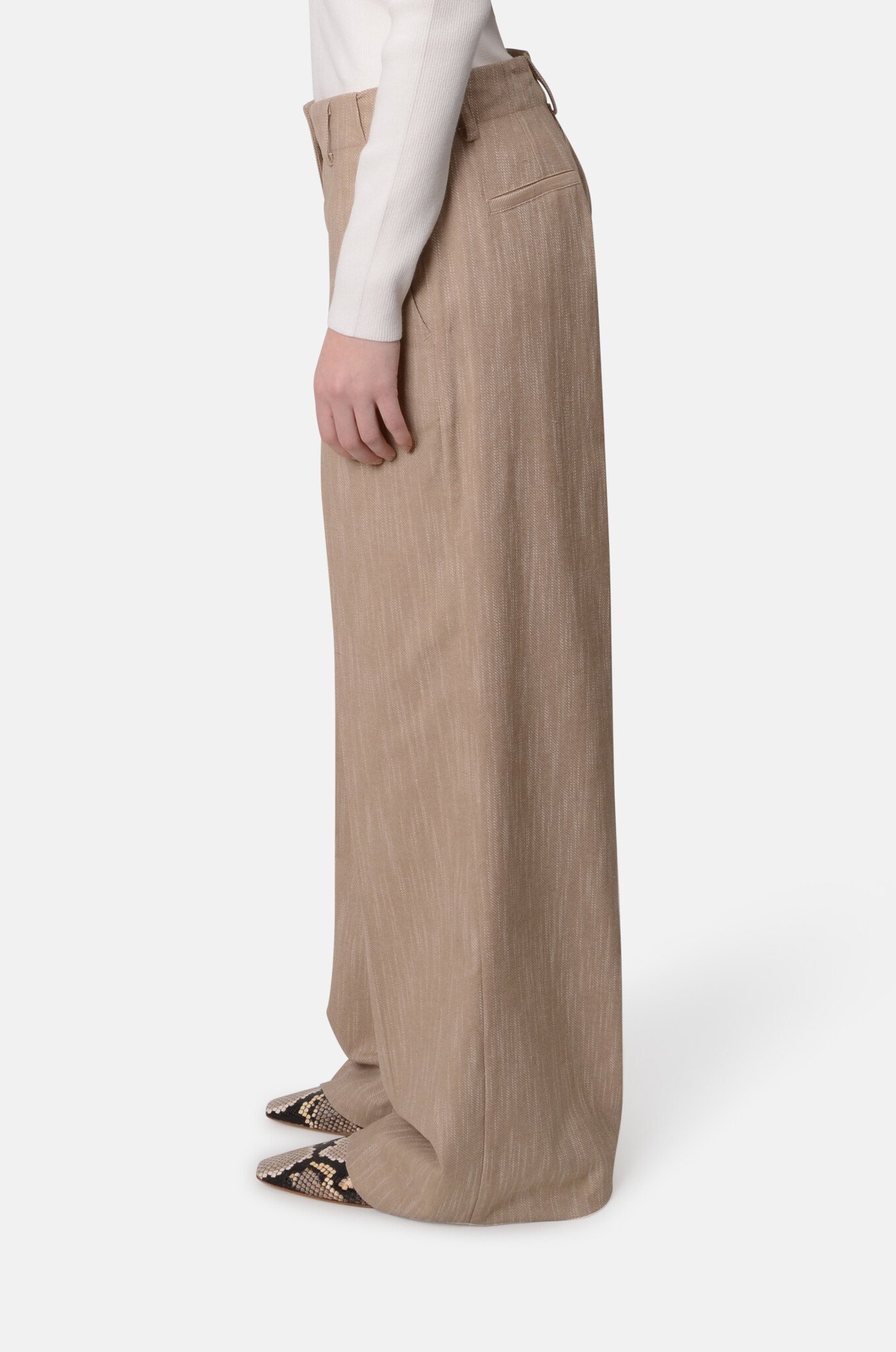 Textured Trousers in Sand-3