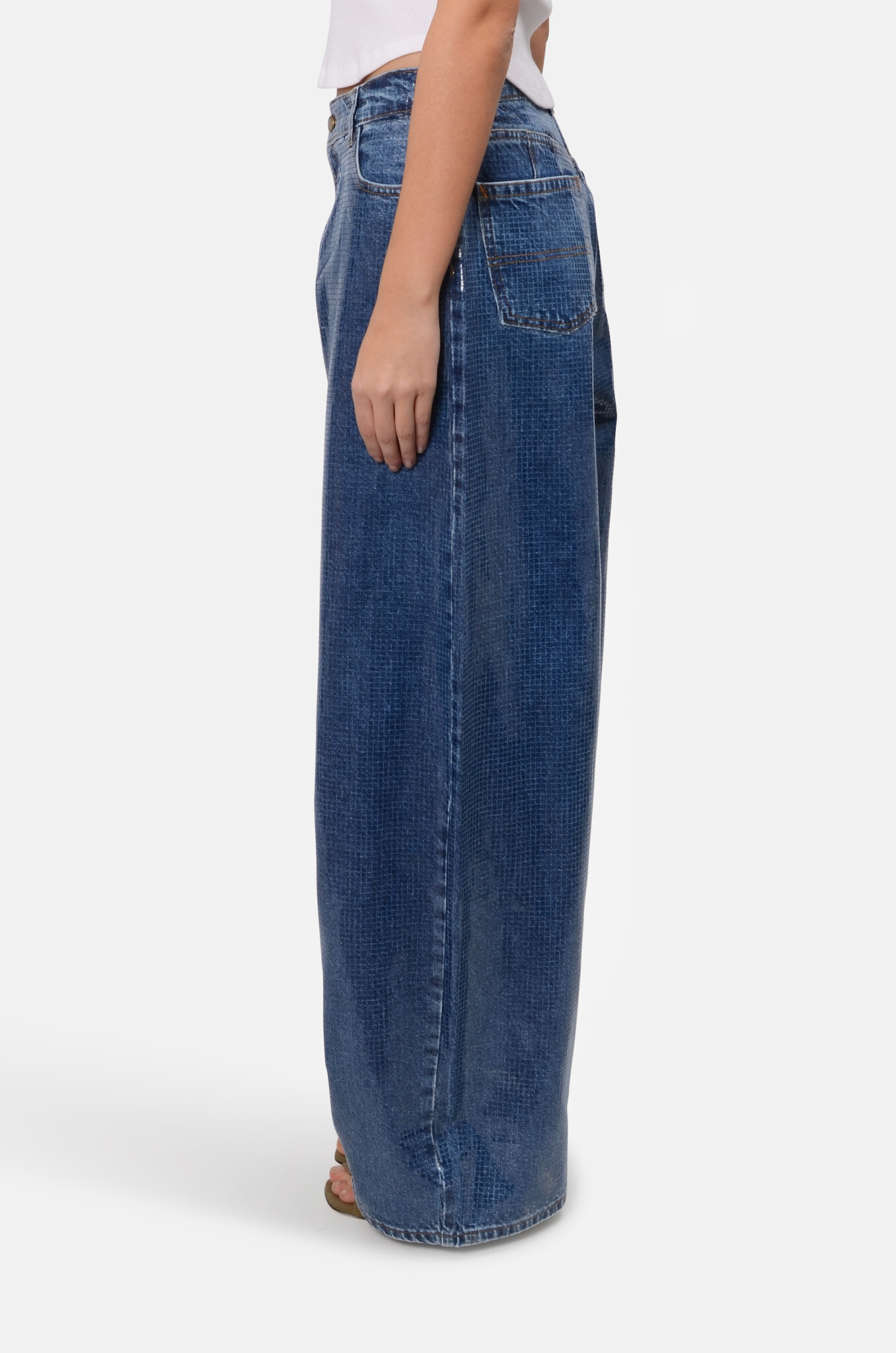 Oversized Denim Trousers Coated-finish-3