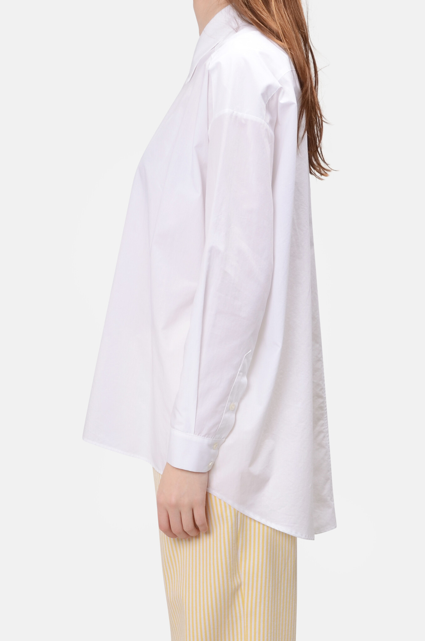 Oversized Shirt in White Poplin-4