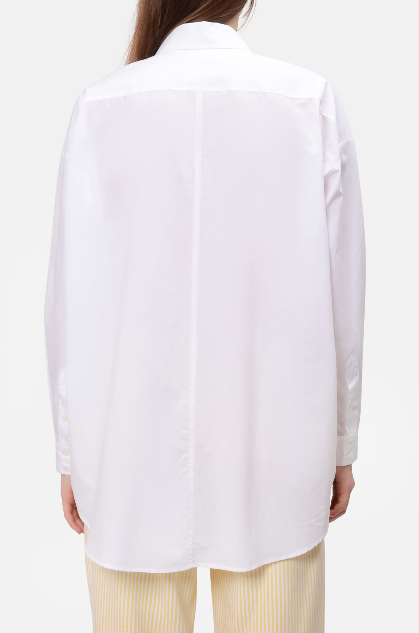 Oversized Shirt in White Poplin-3