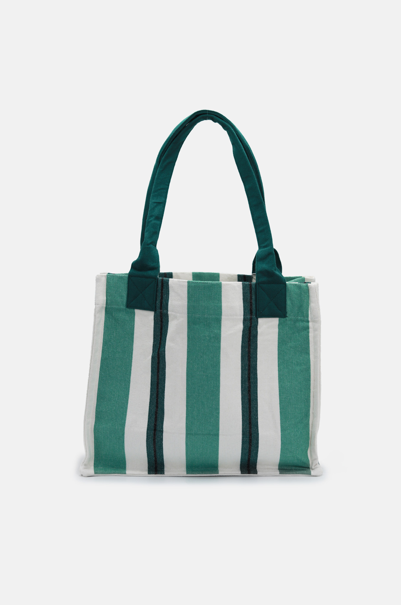 Large Striped Canvas Tote Bag in Juniper-3